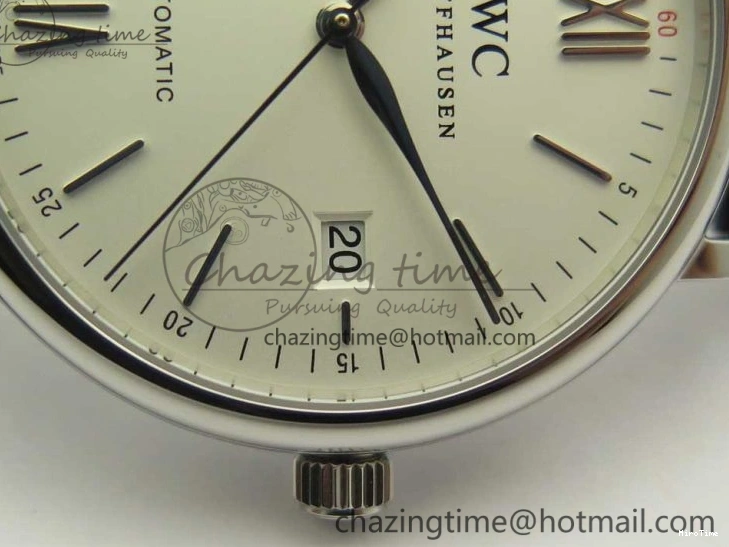 MIROTIME 0223 Supportive Portofino Automatic SS AF 1:1 Best Edition White Dial on Black Croco Leather Strap A 7184